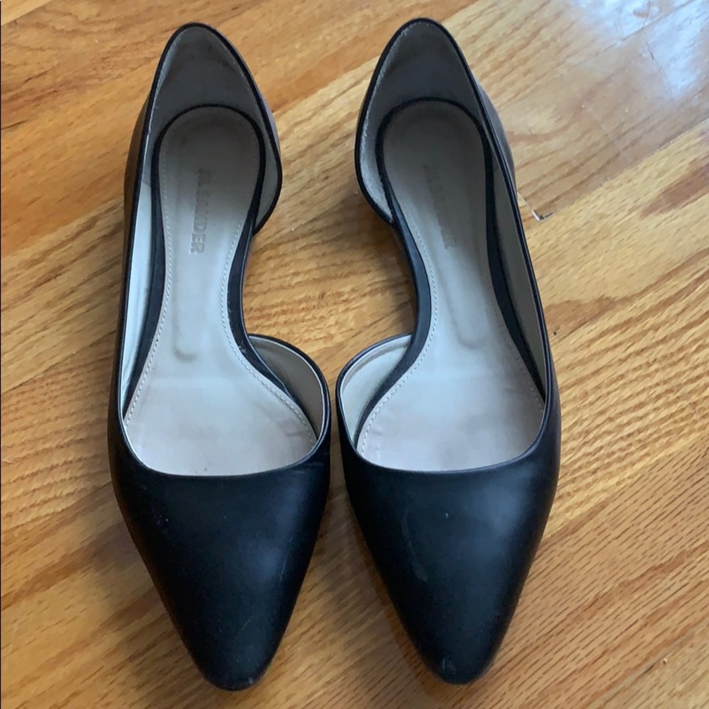 Jil Sander black pointed flats